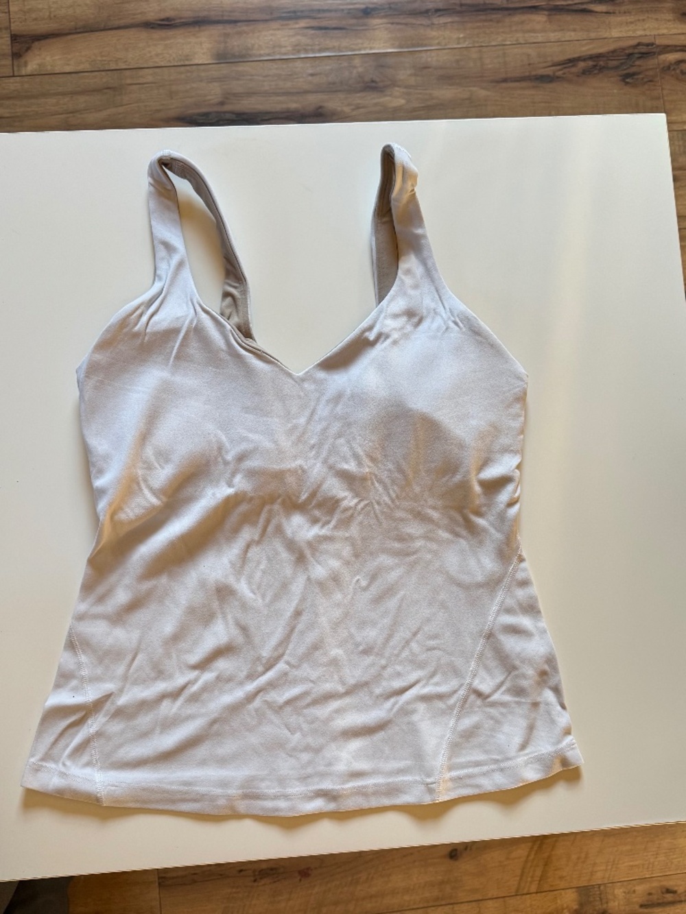 Lululemon Align Waist-Length Tank Top White Nulu Built-In Bra